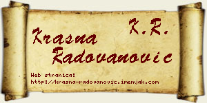 Krasna Radovanović vizit kartica